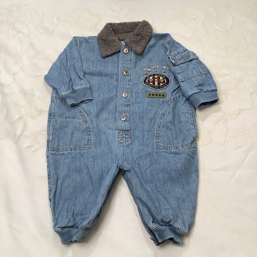 Vintage SF Blues Denim Fly Boys One Piece - Picture 2 of 7